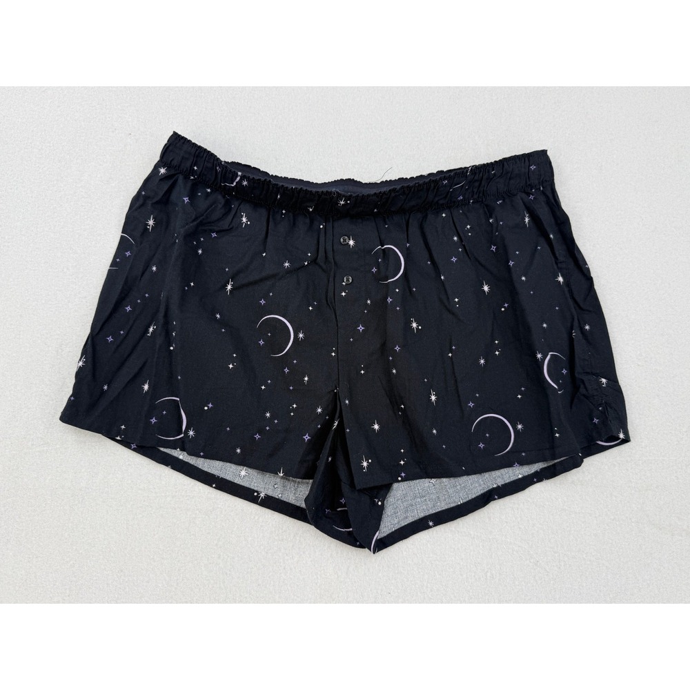 Hyde and EEK Boutique Womens XL Sleep Short Black Pajamas Celestial Moon Star